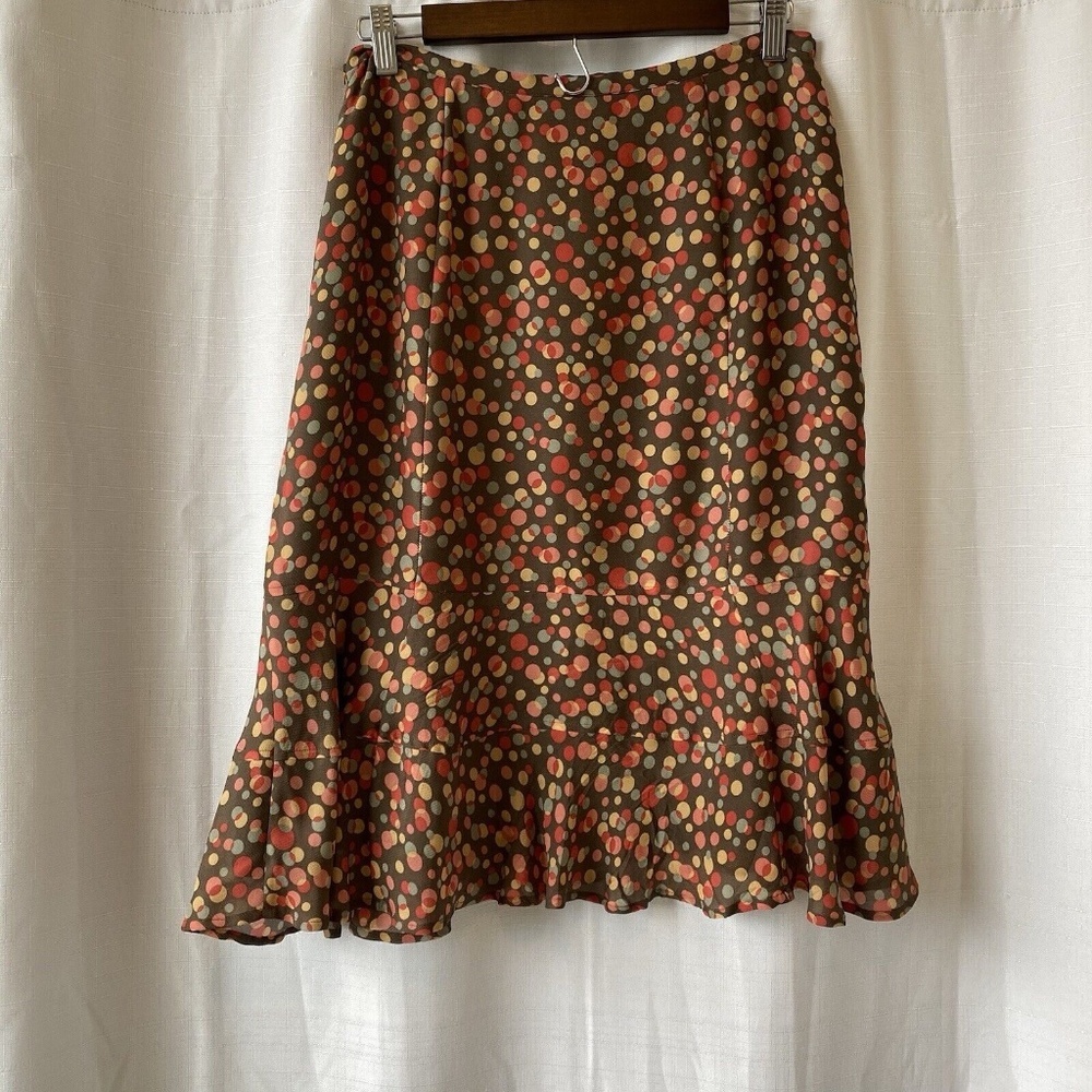 valerie stevens petites 100% silk skirt Size 8P Polka Dots Y2K - Picture 10 of 13